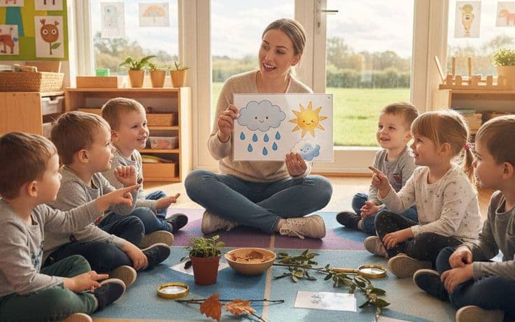 Happy children learning